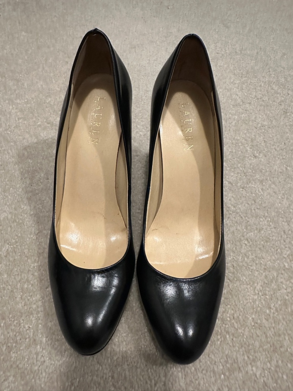 Lauren Ralph Lauren Black Leather Classic Pumps